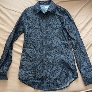 Wrangler leopard western snap shirt